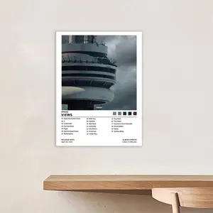 Drake Views - Canvas Poster Artwork of Music Albums, Home Decor, Bedroom/Dormitory Birthday/Christmas/New Year's Gift, Suitable for Living Rooms and Sleeping Areas, Retro Style, Ideal for Hip Hop Fans, Frameless