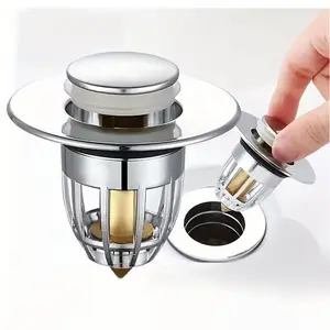 Odor-Proof Bathroom Sink Stopper, Push-Pull Drain Stopper, Durable Plastic Hair Catcher & Washbasin Strainer, Ideal for Home & Gifts