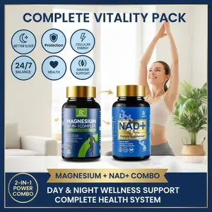 RAPKTIA 12-in-1 Magnesium & NAD+ Dual Wellness Combo for Daily Relaxation & Vitality Support - 120 Capsules for Modern Lifestyles NAD