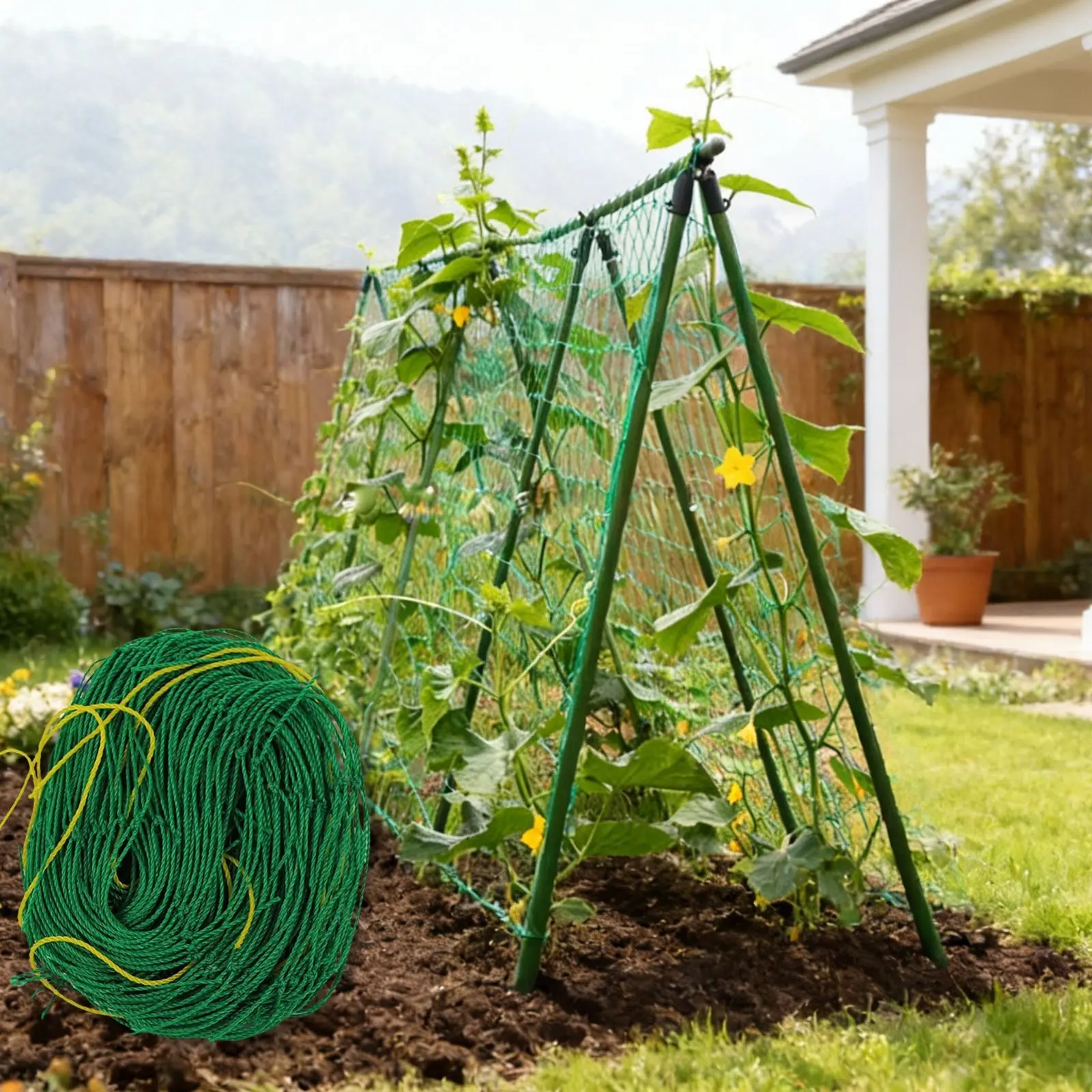 1 Pack Heavy-Duty Garden Trellis Mesh, Trellis Net, Sturdy Support for Climbing Plants, Flowers & Vegetables, Durable Weather-Resistant Material with Easy Setup & Installation for Outdoor Gardening, Raised garden bed, Planting Supplies & Tools