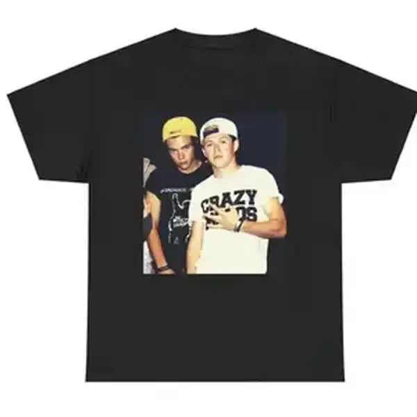 Men's Harry and Niall Print Short-Sleeve Casual Cotton T-Shirt - Round Neck Domestic Streetwear Frat Boy Menswear Top, Shortsleeve