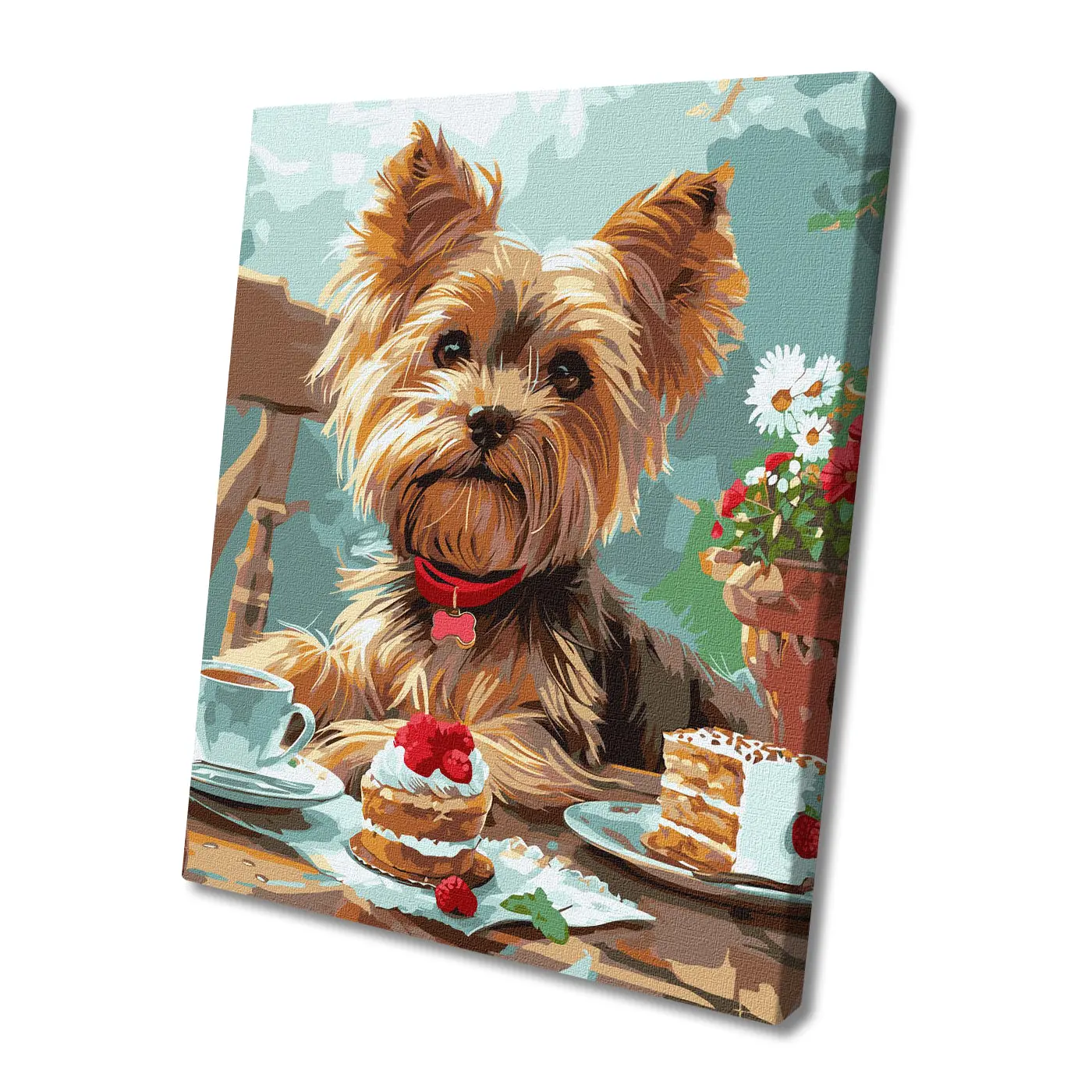 A Yorkie's Tea Party Painting by Numbers Kit by Ideyka KHO6629