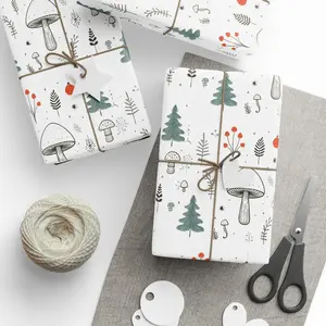 Christmas Mushroom Wrapping Papers, Holiday Gift Wrap, Festive Present Packaging, Whimsical Xmas Paper, Seasonal Gift Decor, Unique Holiday