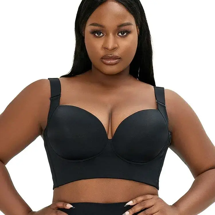 2024-Hot Sales Women's Back Smoothing Bra Hide Back Fat Full Coverage Comfort Seamless Bra Plus Size Push Up Bra