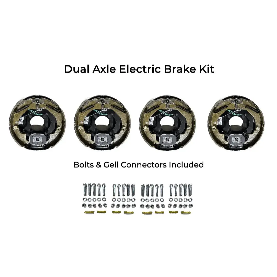 Dual Axle Self-Adjusting Electric Brake Kit with Replacement Brake Backing & Hardware, Dexter-Compatible for Timpte Trailers, Suitable for Trailer Owners (350f to 400f Operating Range)