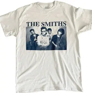 Men's The Smiths Retro 80s Nostalgia Short-Sleeve Round Neck Graphic Casual T-Shirt, Unisex Streetwear Top, Cold Water Wash Compatible