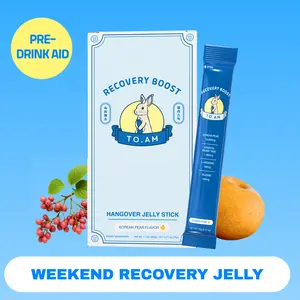 TO. AM Weekend Recovery Jelly | Pre-Drink Aid with Korean Pear, DHM & Electrolytes | Wake Up Fresh | 10 Pack