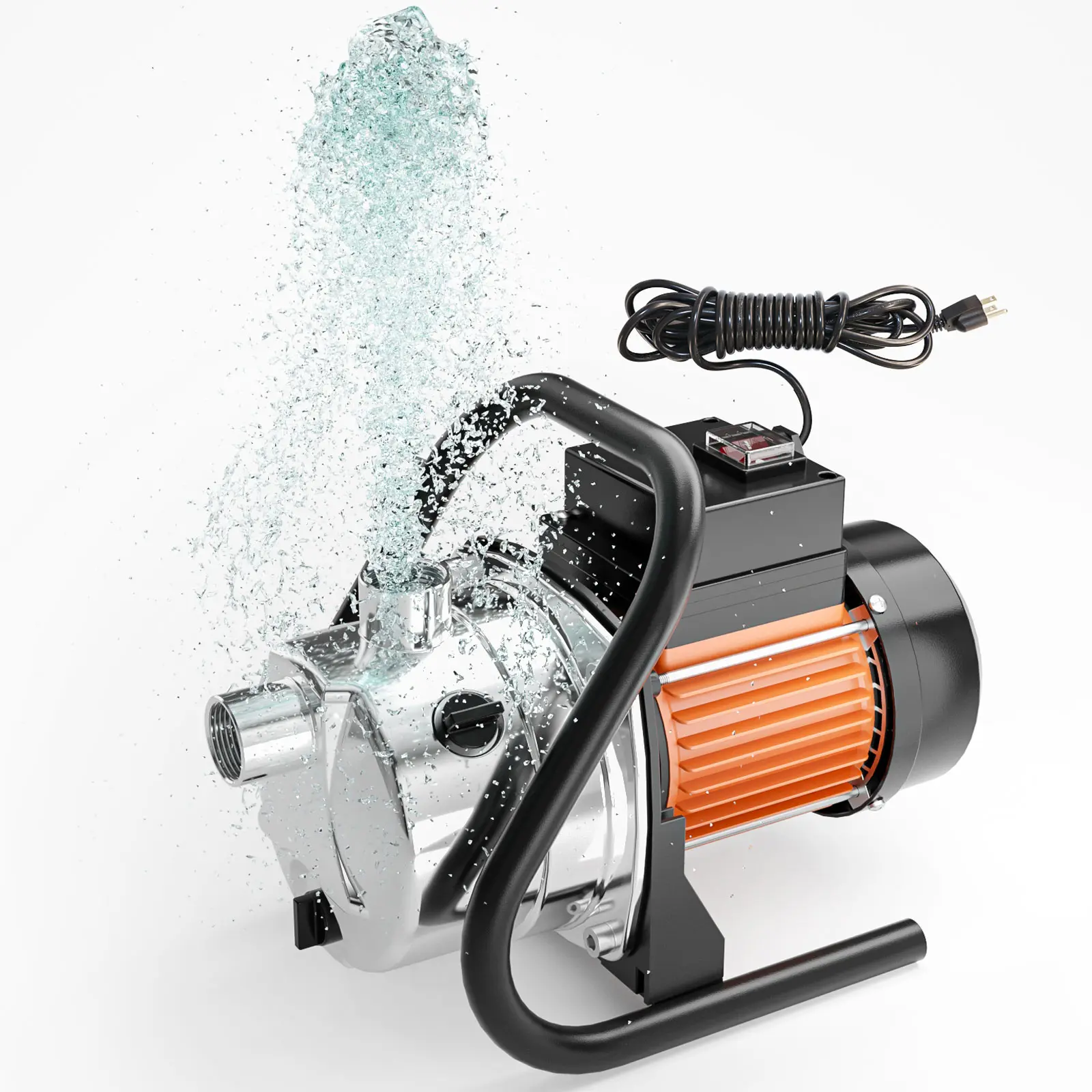 Shallow Well Pump 1.8 HP 1500 GPH, High-Pressure Portable Water Transfer Pump, with Reliable Booster Function for Daily Water Transfer, for Shallow Wells Gardens Farms Water Tanks and Daily Water Transfer