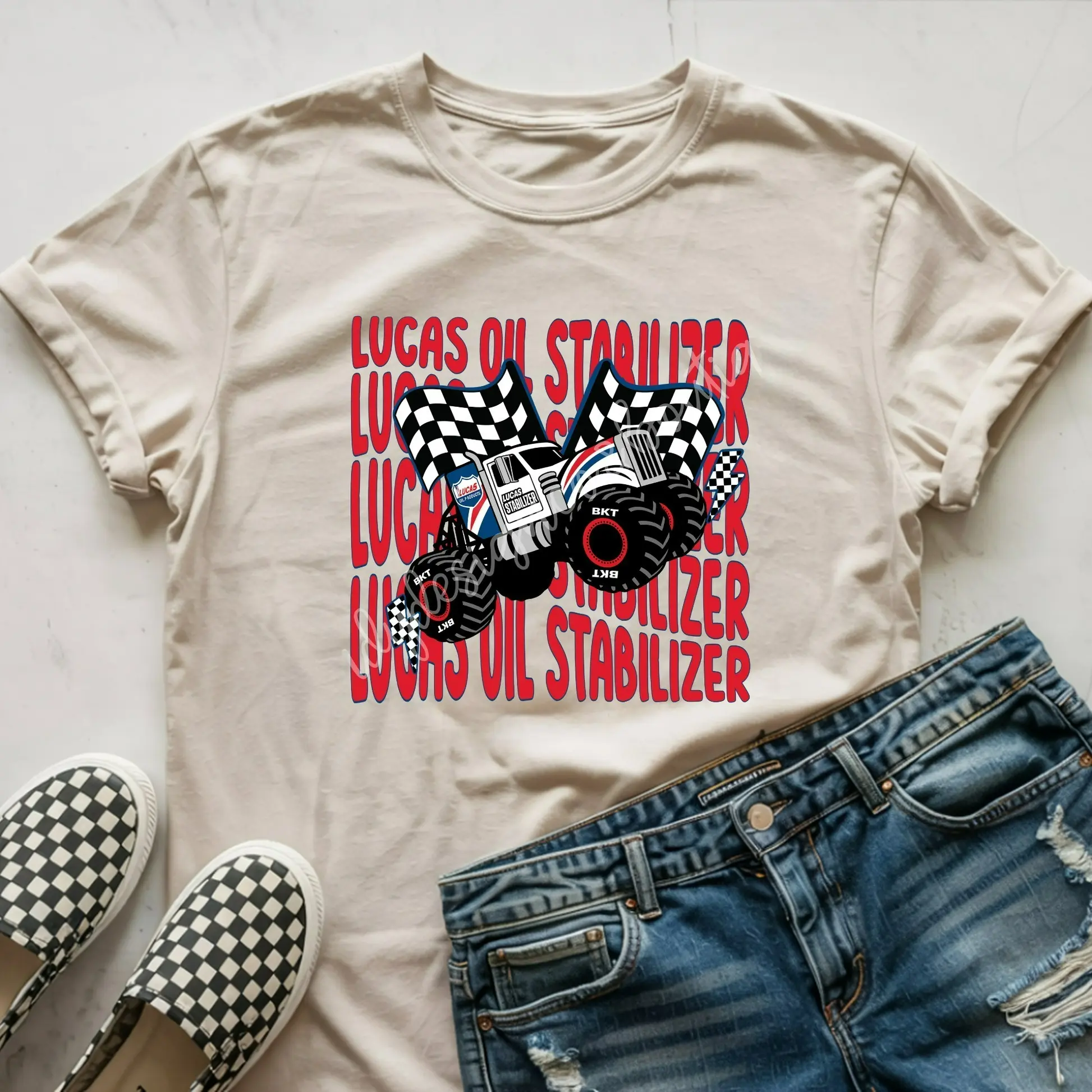 Youth & Adult Lucas Oil Stabilizer Monster Truck T-Shirt, Monster Truck Shirt, Truck Lover Shirt, Cute Bow Racing Tee, Girl Truck Outfit, Gift for Truck Fans, Gift for Boys Girls, Trending Tee