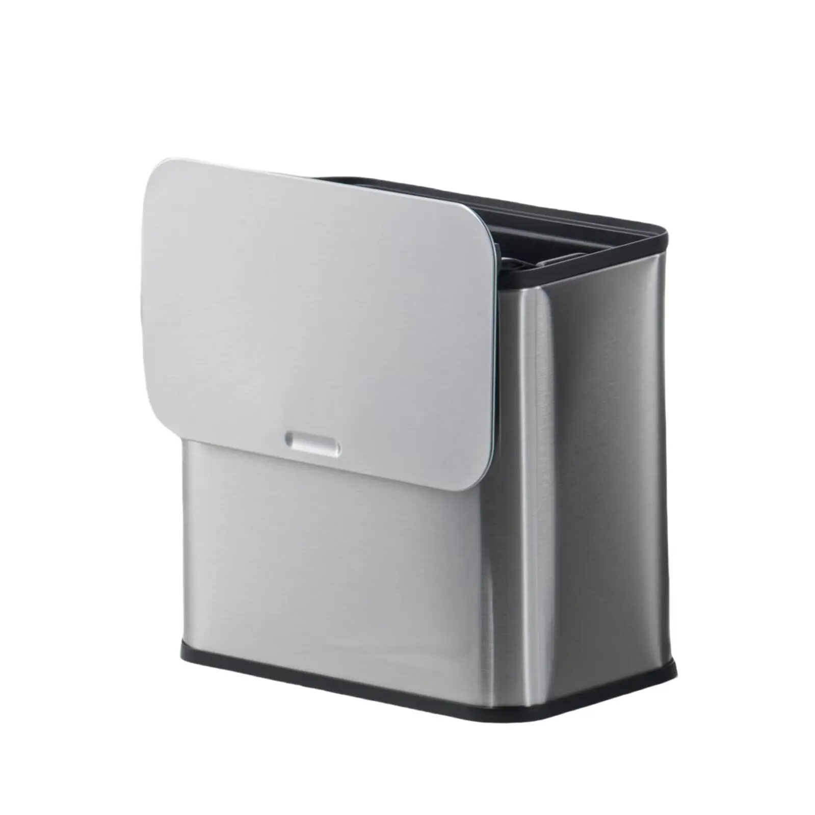 【Christmas Gift】5L Hanging Trash Can with Lid Stainless Steel Kitchen Compost Bin with Inner Bucket and Charcoal Filter for Countertop or Under Sink Wall Mounted Waste Bin for Cupboard Bathroom Cleaning