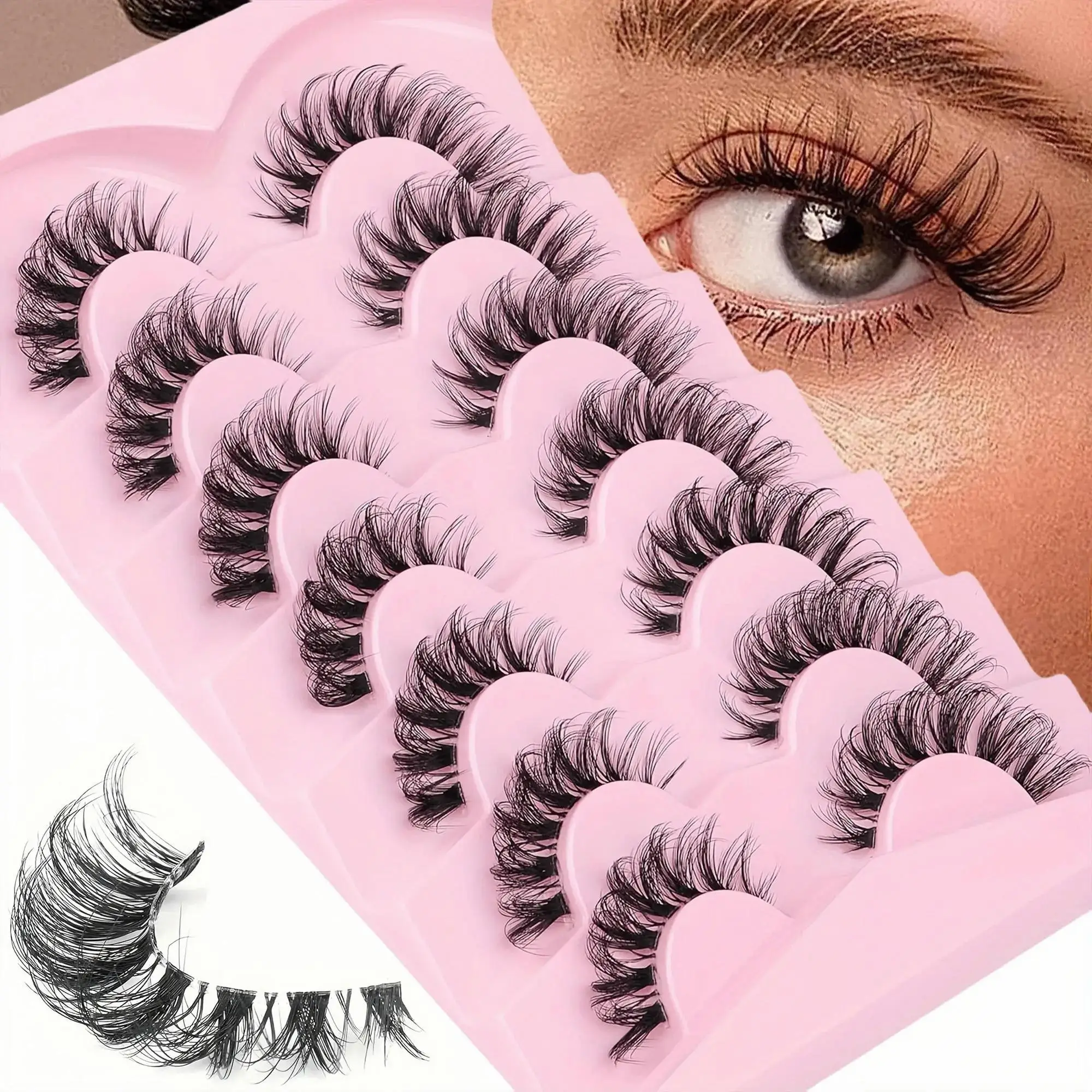 Lightweight Cat Eye False Eyelashes, Natural Look Wispy False Eyelashes for Eyelashes Extensions, Volumized Lash Extension Trending Product, Daily Eye