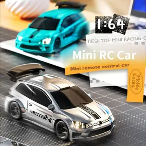 Mini Desktop Remote Control Drift Car 1:64 Scale, 2.4GHz All-Wheel Drive Racing Toy, Speed Adjustment + LED Lights + APP Control, USB Charging, children's gifts，birthday gifts，suitable for boys and girls.