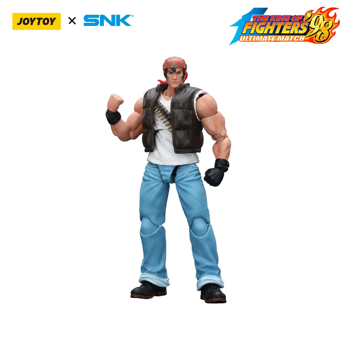 JOYTOY 1/18 Hyper-Realistic Non-Toxic Collectible Figurine - SNK KOF'98UM Ikari Warriors Team Ralf Jones Action Figure, Model JT01710, Ideal Birthday Gift for Figurine Collectibles Enthusiasts, Collectible Figurines