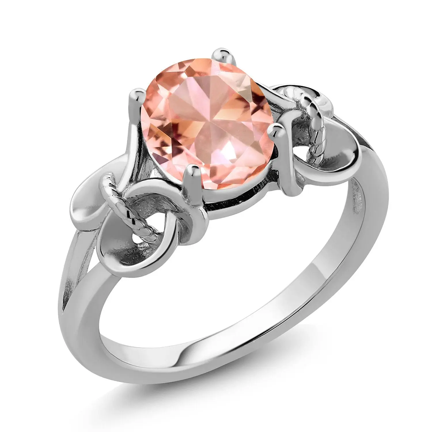 Gem Stone King Oval Gemstone Birthstone Engagement Ring For Women | 925 Sterling Silver | Oval 9X7MM | Wedding Anniversary Promise Ring | Available in size 5, 6, 7, 8, 9