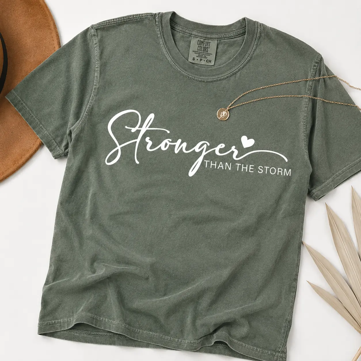 Comfort Colors Encouragement Shirts, Shirts For Women, Motivational Stronger Than The Storm T Shirt, Inspirational Gifts, Gift for Her, Gift for Women, Shirts for Women, Mental Health Shirt - TrendW