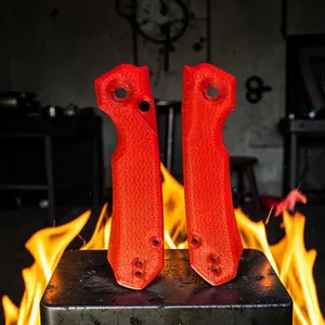 Fire Red Remette Rhino Knife Handle Scales and Backspacer - EDC Accessories Upgrade (Knife Not included)