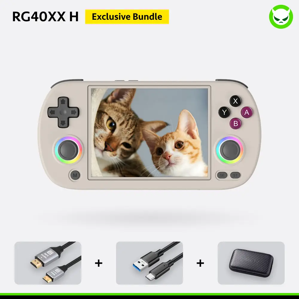 Anbernic RG40XX H Game Console【Buy 1 Get 1 HDMI 4K Cable+1 Fancy Case+1 Type-C Cable】4-inch IPS Screen 640*480 Linux 64-bit H700 Quad-core ARM Cortex-