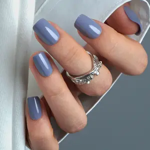 Dusk Echo Press On Nails | CurvLife Nail | 24pcs Medium Square Fake Nails | Glossy Finish with Smoky Dusk Tone & Subtle Shine | Easy to Apply, Comfortable & Long-Lasting | Ideal for Daily Commutes, Business Meetings, Banquets & Formal Events