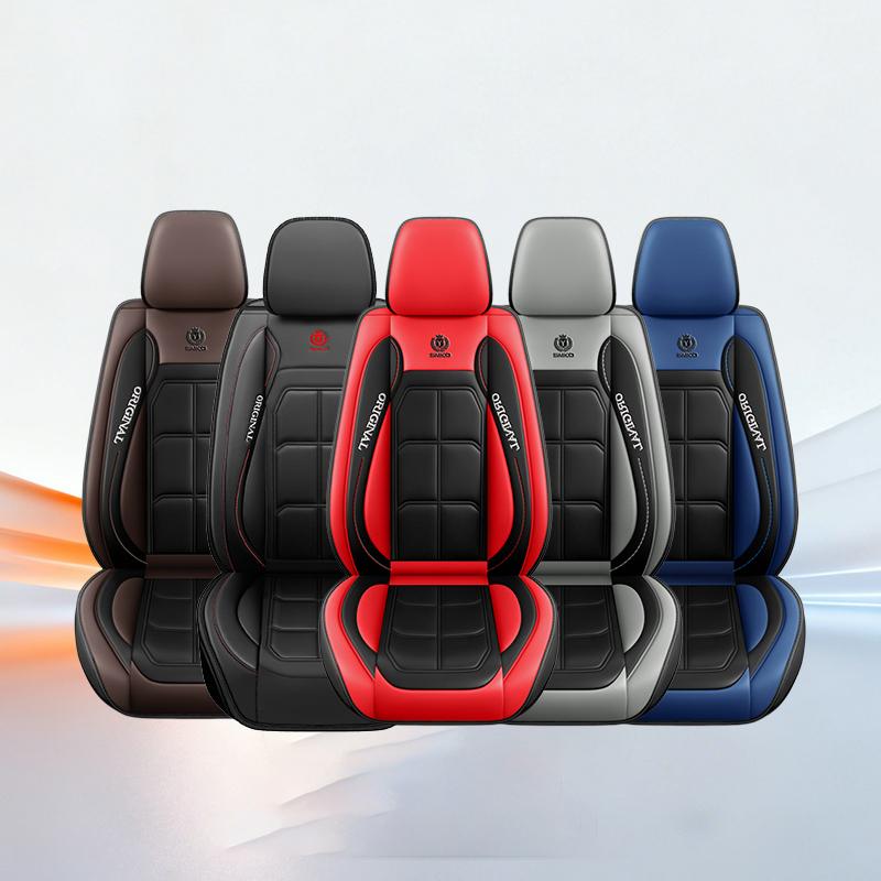 1PC Soft PU Leather Automotive Seat Cover Water-Resistant Wear-Resistant Full-Coverage Muscle Seat for Front Row Interior