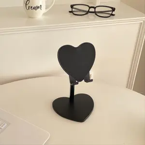 Heart-Shaped Phone Stand Desktop Tablet Holder Adjustable Height Support Stand, Perfect for Watching Movies, Simple and Clean Design