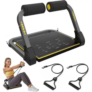 Ab Workout Equipment, Ab Machine for Stomach Workout, Ab Trainer Machine for Home, Sit Up Machine with Resistance Bands and 330 LBS Weight Capacity, Ab Crunch Machine for Home Exercise