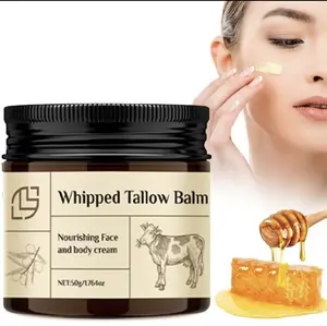 Handcrafted Beef Tallow & Honey Moisturizer, Face Smoothing Lotion  Unscented 100% Organic Beef Tallow Blam Grass Fed Whipped Tallow Face Cream Moisturizer Body Lotion Skin Care