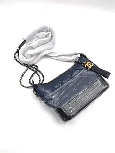 Pre-owned CHANEL Gabrielle Navy Blue & Black Leather Mixed Hardware Hobo Bag/WJ04609505