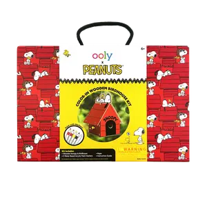 OOLY x Peanuts Color-in Wooden Birdhouse Kit - 5 Paint Markers
