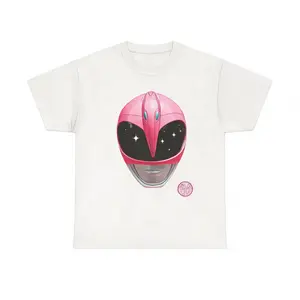 Unisex Vintage Graphic Tee | Retro Pink Action Hero Shirt | Casual Cotton Boxy Top