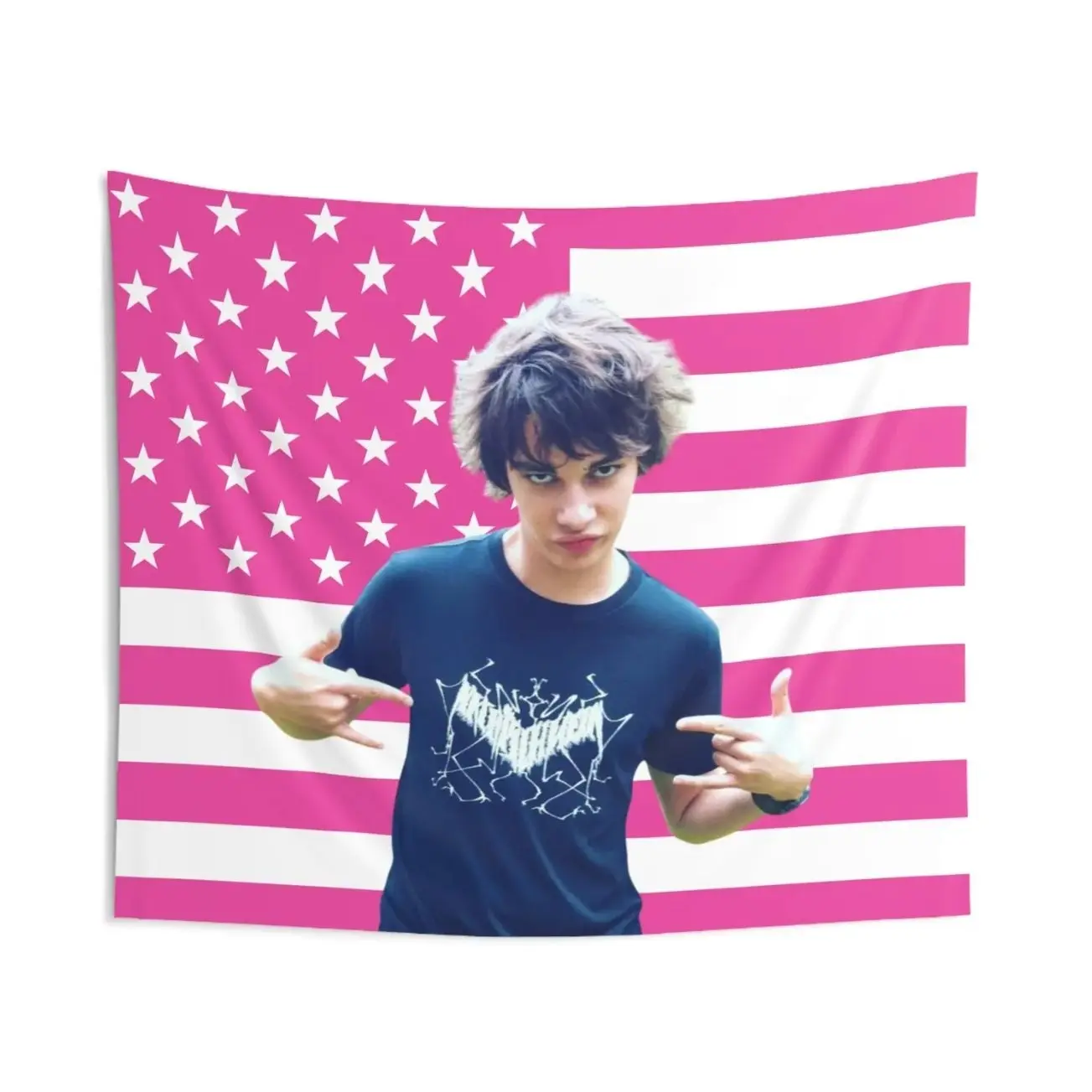 Rodrick Heffley as Rodrick drumstick Tapestries, Devon Bostick Pink Flag, Rodrick Heffley Indoor Wall Tapestries
