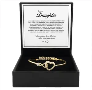 2026 To My Daughter Infinite Symbol Hollow Heart Bracelet With Gift Box For Daughter's Birthday Party Adult Gifts