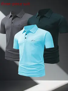 Lianbi H 🚀 Men's quick drying elastic golf polo shirt | Polyester spandex blend | Moisture wicking Unisex basic quick drying multi-color optional | Multi scene wearing