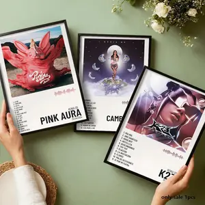 K-Kenia O-Os Album Poster Waterproof HD Wall Art Sticker Poster, Peel & Stick Self Adhesive Wall Decor, Fade Resistant High Definition Print, Easy Apply Remove, Modern Home Decor for Living Room Bedroom Office Bar Apartment, Multi Sizes