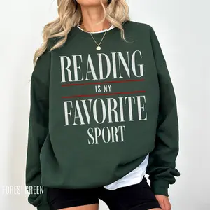 Reading is my favorite sport sweatshirt, vintage reading sweatshirt, book lover gift, bookworm, librarian sweatshirt, bookworm