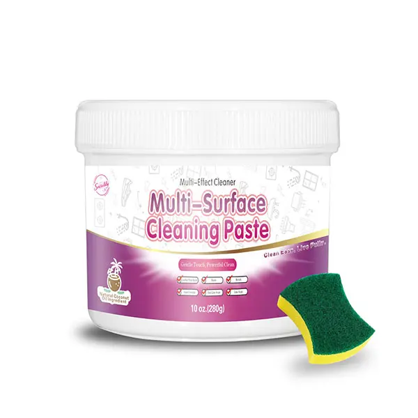 Snowlily Concentrated All-Purpose Cleaning Paste - 10oz Non-Bleach Grease & Stain Remover with Sponge, Coconut Scent - Kitchen Household Product for Stove, Sink (Multi-Purpose, Grease-Focused Concentrated Cleaner), Kitchen Household Products, Non-Bleach A
