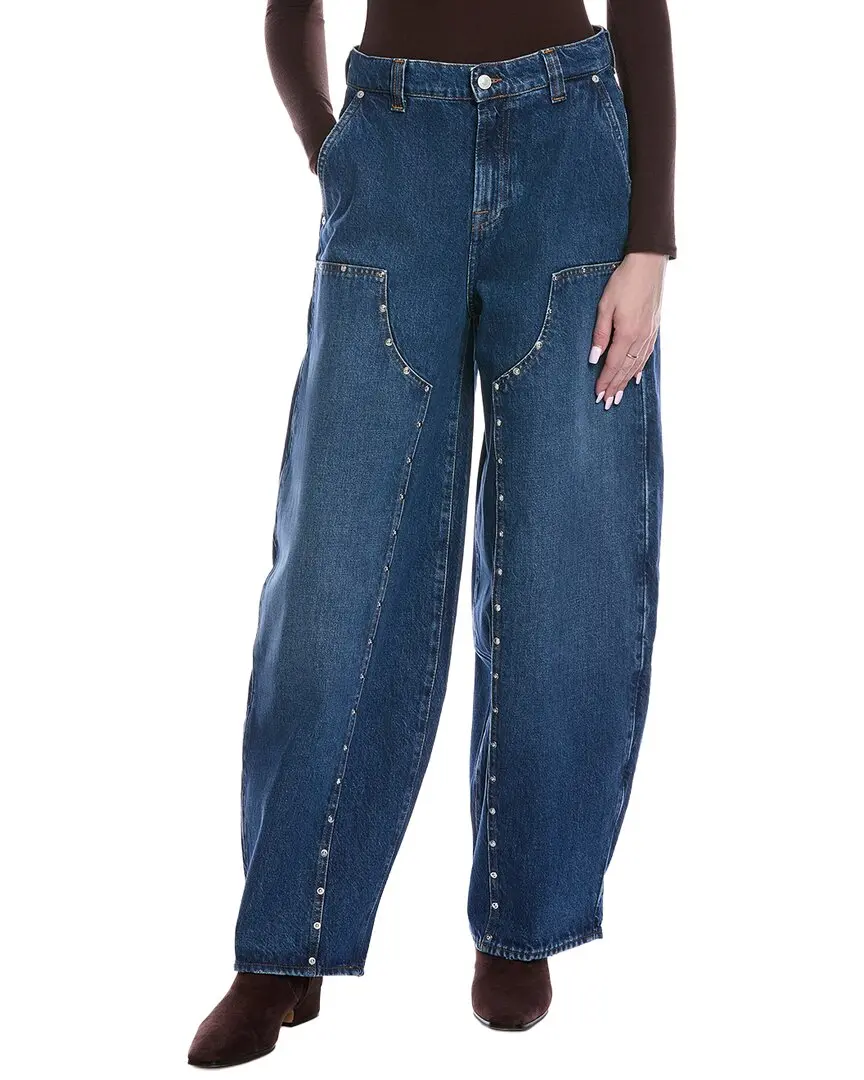 7 For All Mankind Le Blue Studded Balloon Jean