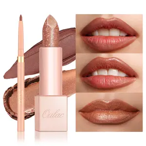 OULAC Lip Liner & Infinity Mositure Shine Lipstick Set with Christmas Gifts for Women – Smooth, Creamy, Long-Lasting, Waterproof, Vegan, High Pigmentation