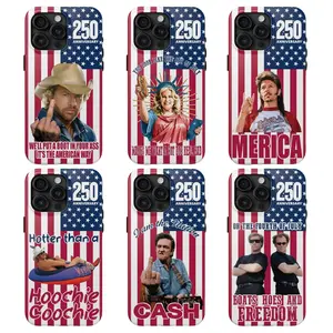 USA Flag 250th Anniversary Phone Case, 4th of July Patriotic Protective Cover, Red White Blue America Case