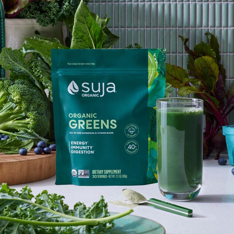 Suja Organic Greens Superfood Powder (30srv) - 40+ Functional Ingredients, Greens, 15+ Vitamins & Minerals, Probiotics, Adaptogens