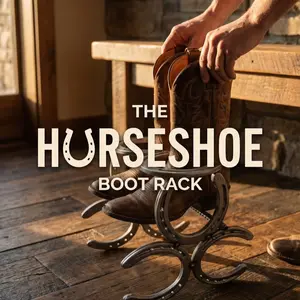 Handmade Horseshoe Boot Rack – Rustic Western Home Decor