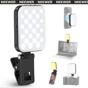 NEEWER Basics BL48B Magnetic Selfie Light for MagSafe, Rechargeable Clip-On LED Fill Light for iPhone, Dimmable Portable Lighting for Video Recording, Selfie, Vlogging, Live Streaming