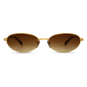 DIMA Shena Sunglasses Gold/Dark Tortoise Brown Bio-Acetate Frames UV400 Protection HD Lenses Durable Italian Hinges for Travel Beach Vacations