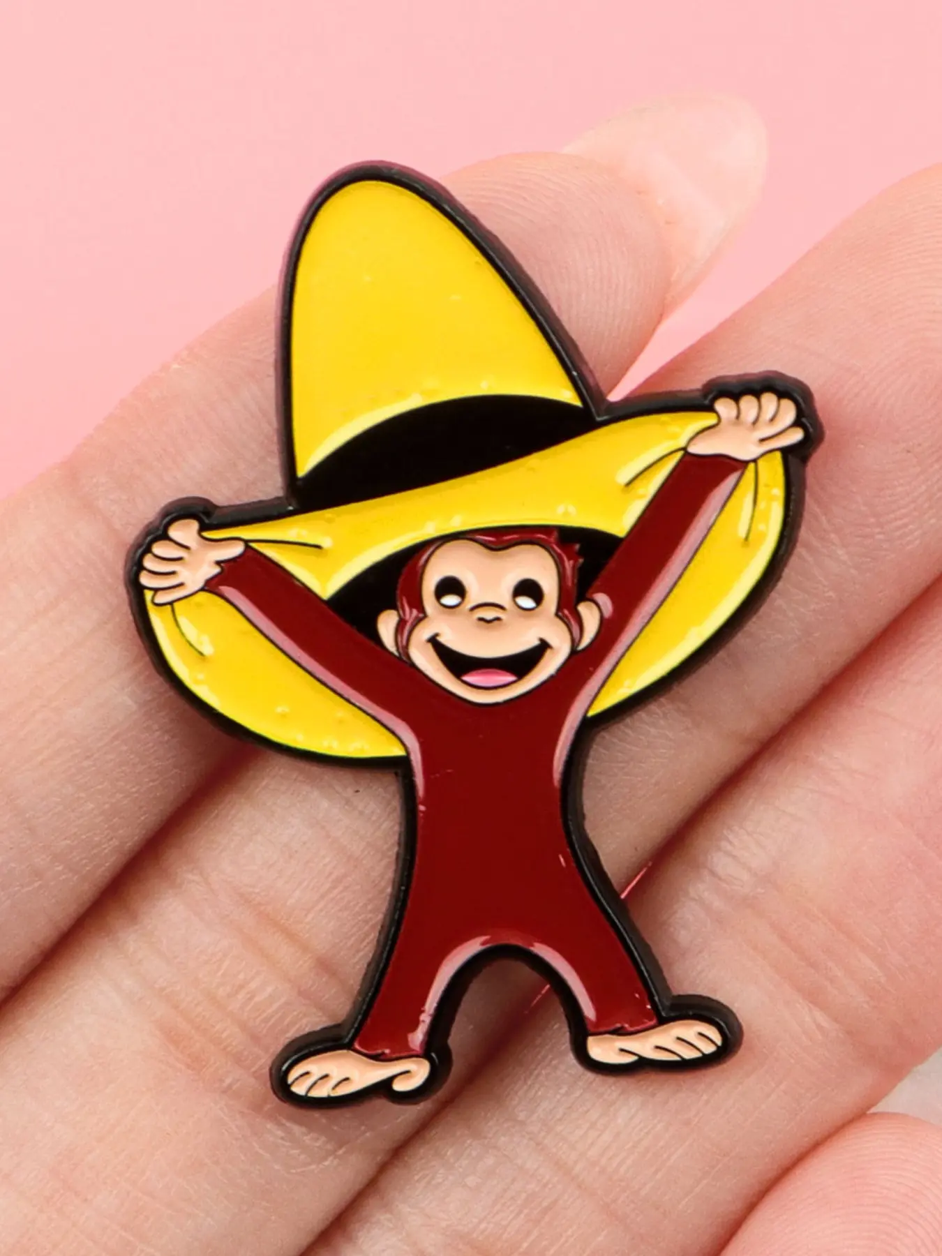 Funny Monkey Brooch Lapel Pin Badge, Hat Pins, Fashion Accessories, Fun Enamel Pin Clothing Gift, Trendy Design for Women, All Seasons Wear