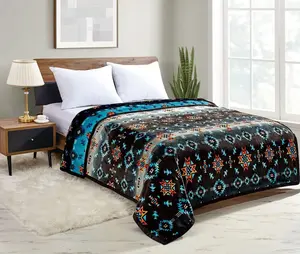 Nu Trendz Native Collection Southwest Design Starburst Print Silk Touch Reversible Blanket Super Soft Ultra Comfort Plush Microfiber U S Standard