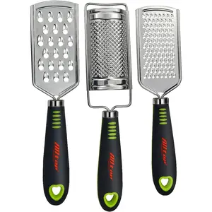 Graters for Cheese,Nutmeg,,Ginger and Garlic,Cirtrus,Hand-held Stainless Steel Zester for Kitchen - Pro Multi-purpose Gadgets,Set of 3 Grinders