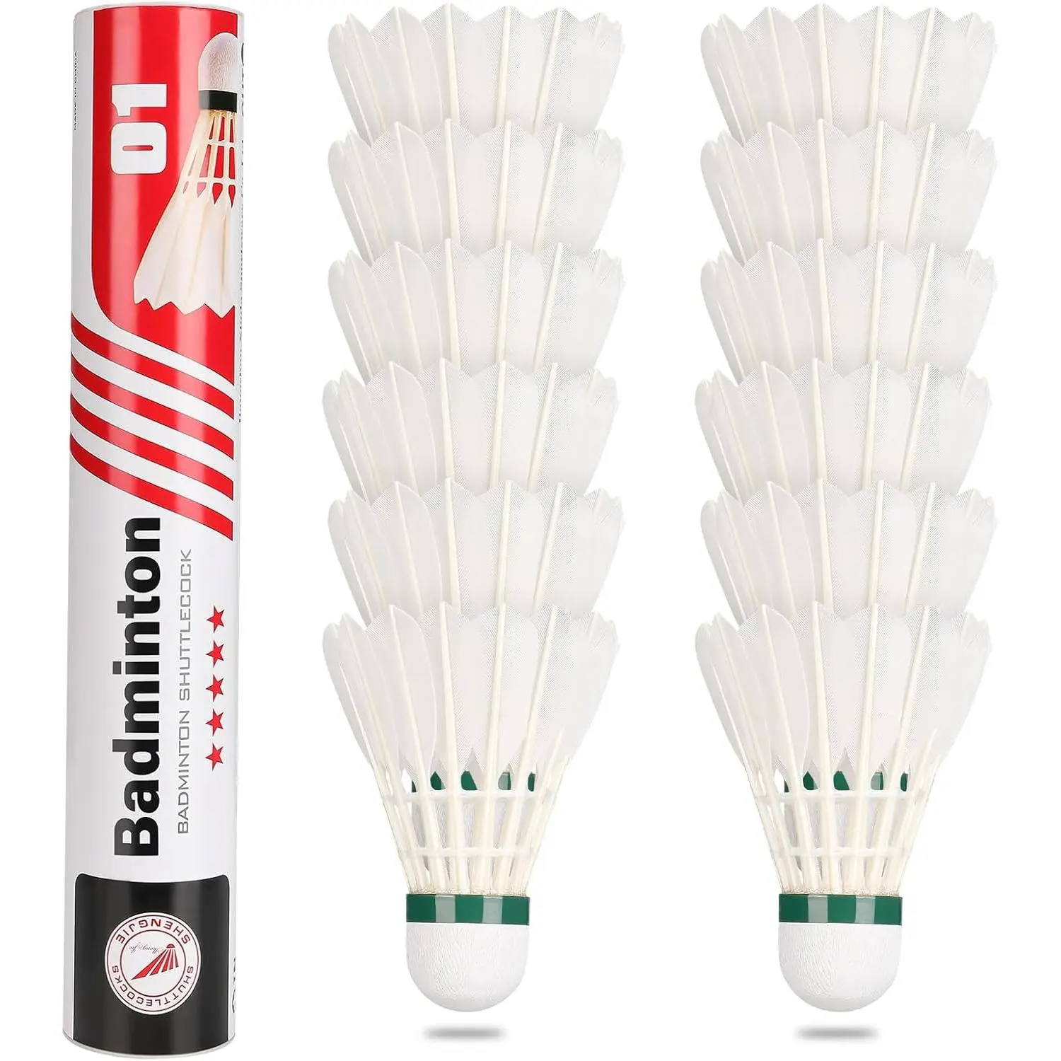 Goose  Badminton Shuttlecocks Birdies, 12 Pack Hight Speed  Badminton Balls with  Stability for Indoor Outdoor