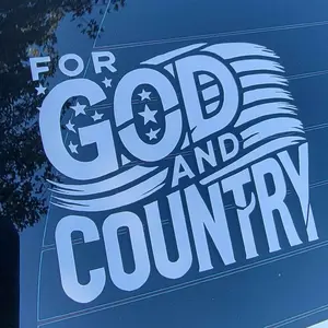 Patriotic 'For God and Country' Decal - 4x5 Vinyl Sticker car sticker american flag