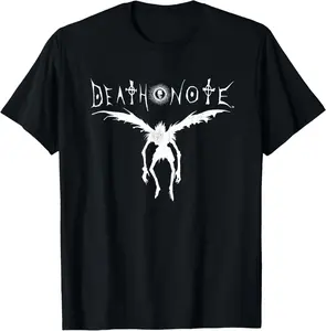 100% Cotton Death Note Ryuk Silhouette with Logo Anime T-Shirt
