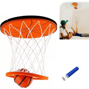 Hanging Indoor Basketball Hoop, Portable Ceiling Swish Mini Game for Bedroom, Funny Wall Mount Sports, Indoor & Outdoor Play with Ball, Portable Basketball Goal