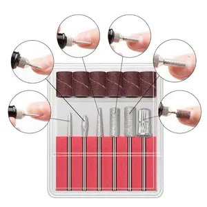 6 Pcs Nail Drill Bits Set, 3/32'' Professional Nail Bits for Manicure Pedicure, Nail Art Tools, Essential Beauty Supplies